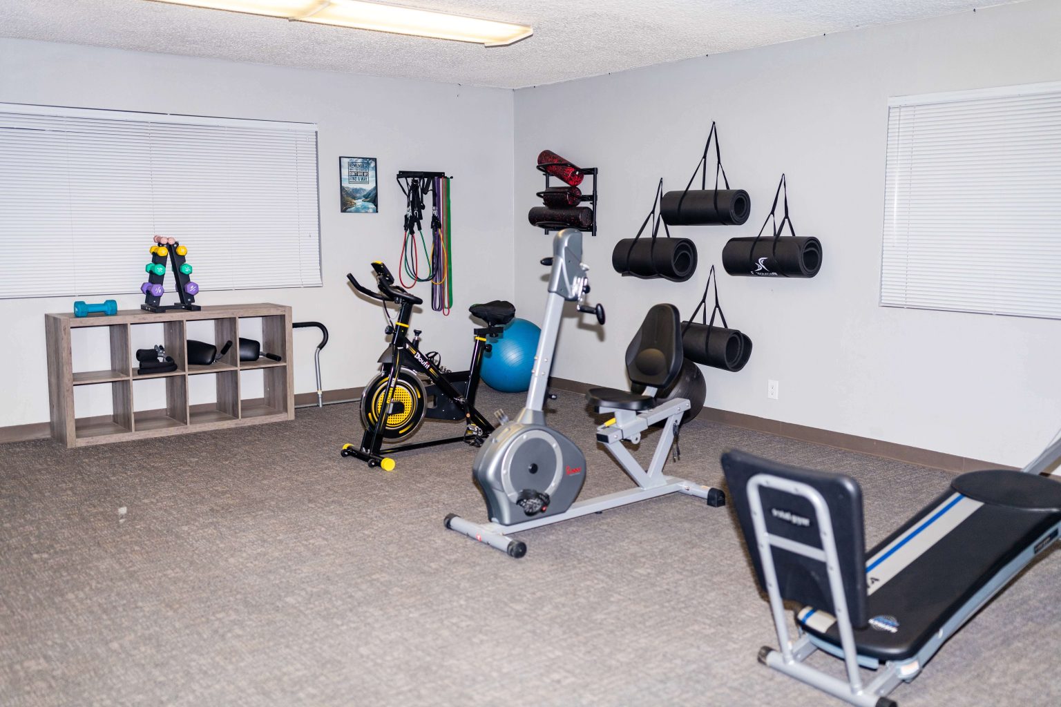 Fitness center for tenants in the Smoke Tree RV Park
